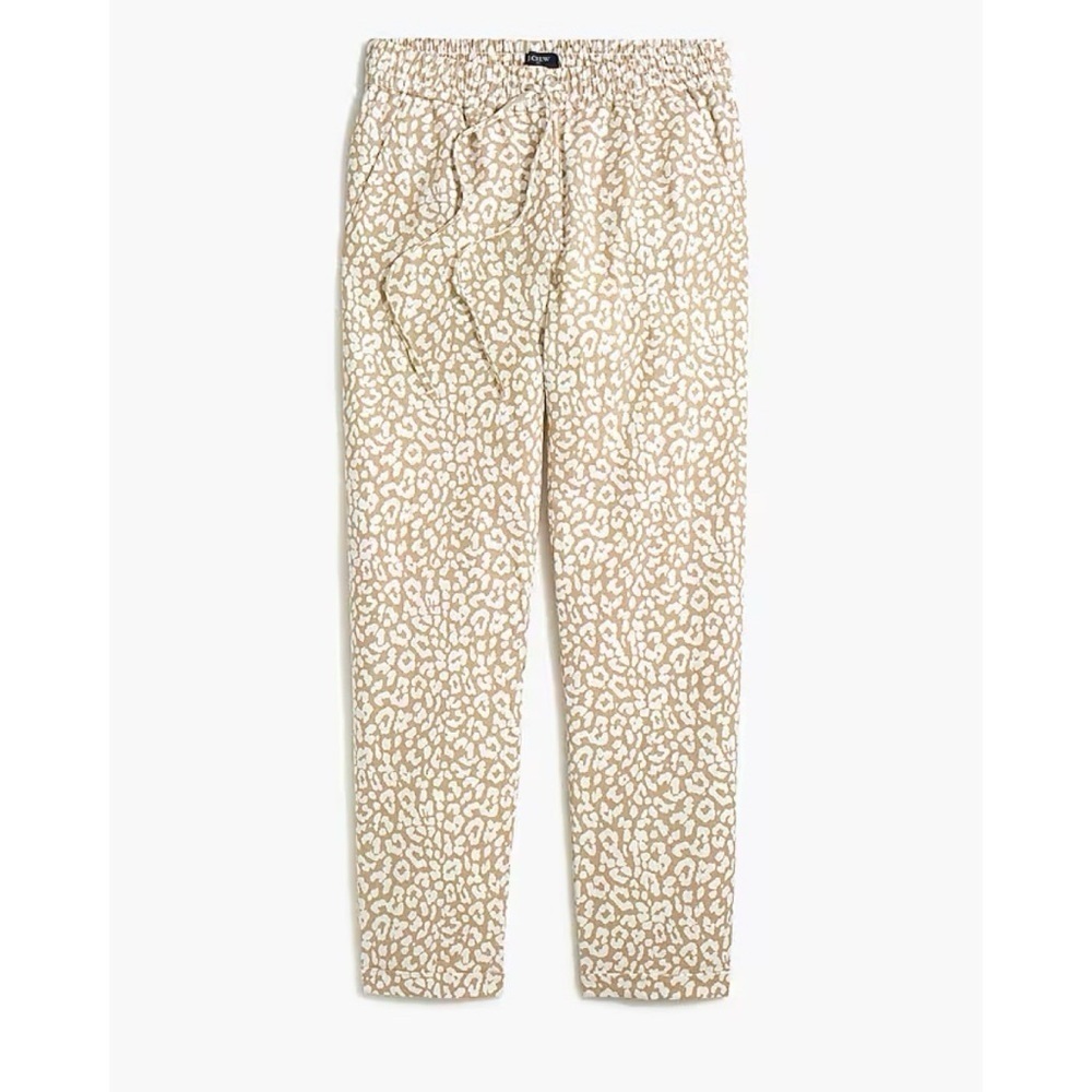 NWT J. Crew Linen Blend Leopard Drawstring Pants … - image 1